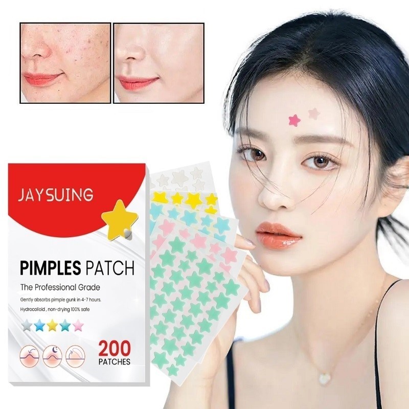 Star Shape Acne Zit Patches Colorful Hydrocolloid Acne Dots Pimple ...