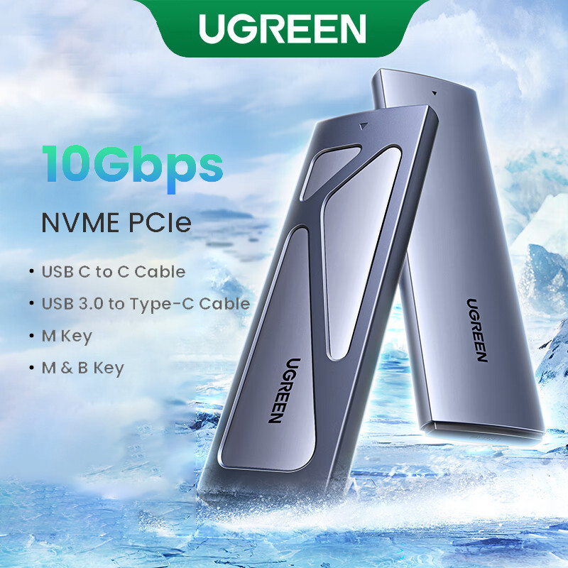 UGREEN NVME SATA M.2 SSD Case HDD Enclosure 10Gbps USB C 3.2 Gen2 ...