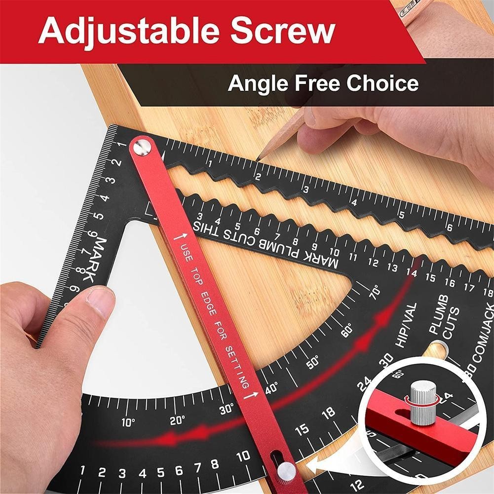 Aluminum 7-inch woodworking triangle ruler adjustable multifunctional ...