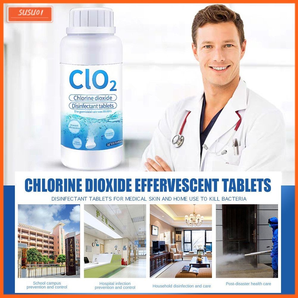 Chlorine Dioxide Disinfectant Tablet Effervescent Multiuse Sanitizer