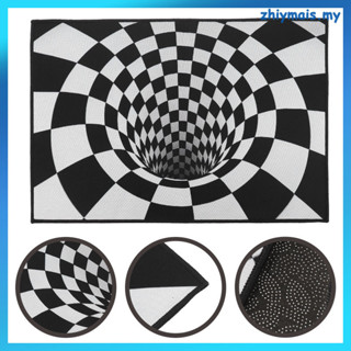 Zhiymais Halloween Home Decor Black And White Visual Carpet Floor Rug 