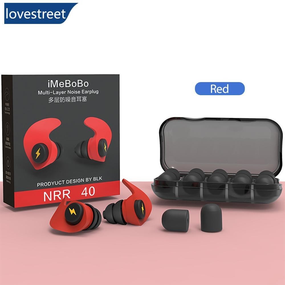 LOVESTREET 1 Box Ear Plugs Sleep Silicone Black Soundproof Noise