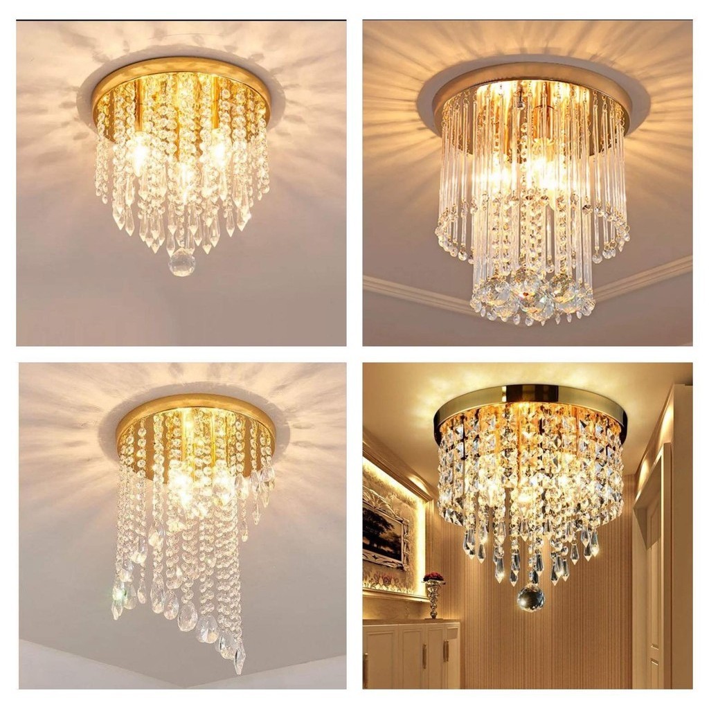 Luxury Crystal Chandelier Ceiling Light Lampu Syiling Lighting Pendant