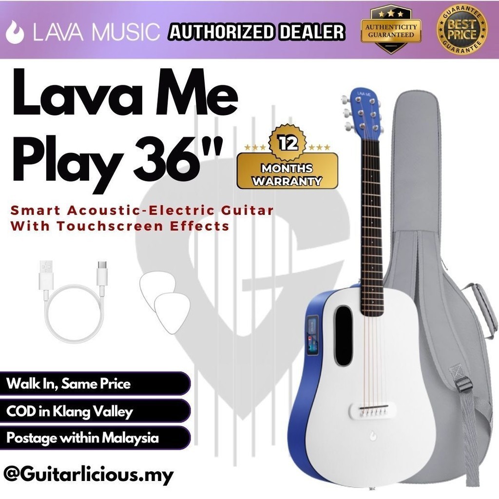 Lava Me Play 36 inch All-Weather Body Smart Acoustic-Electric Guitar w ...