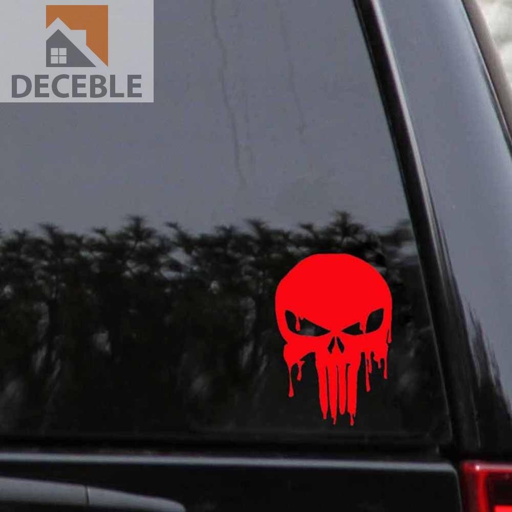 [Deceble.my] Car Sticker 15x10.1cm Bloody Punisher Skull Reflective ...