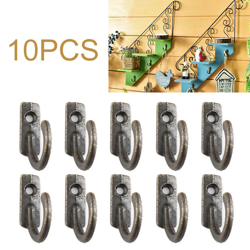 10Pcs Classic Antique Style Coat Hook Cast Iron Retro Vintage Wall Door ...