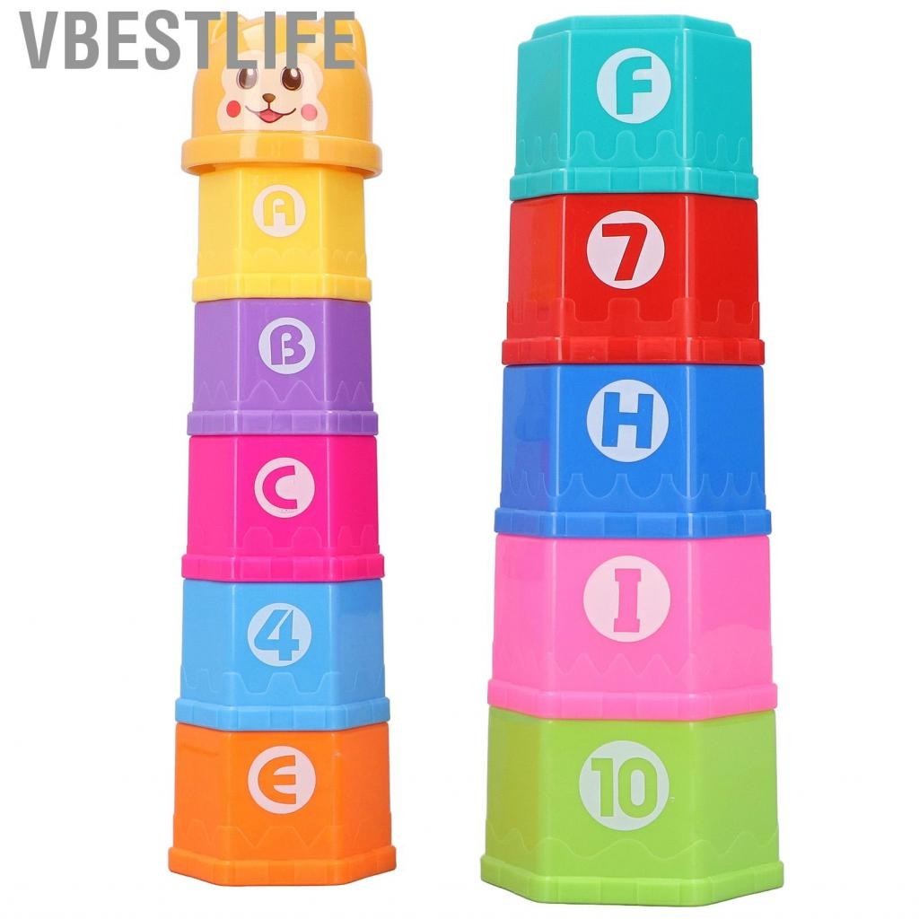 VBESTLIFE Baby Stacking Cups Toy Building Tower Toys Color Number ...