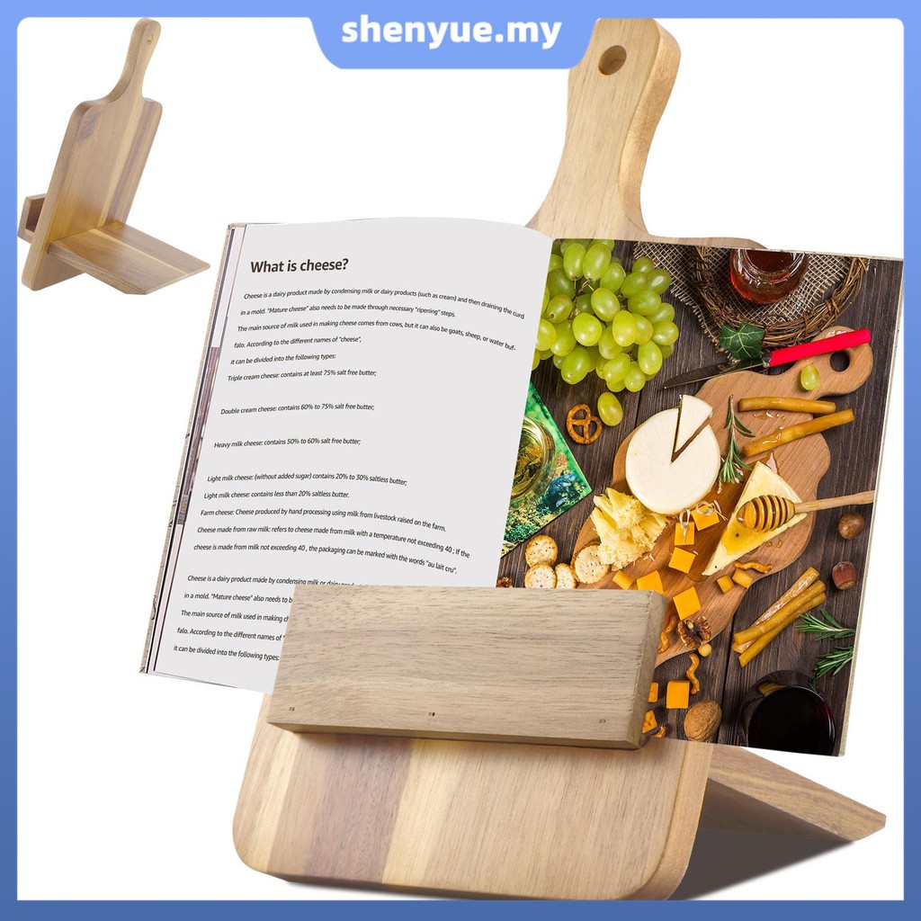 Cookbook Stand Wooden Recipe Book Holder Adjustable Cookbook Display ...