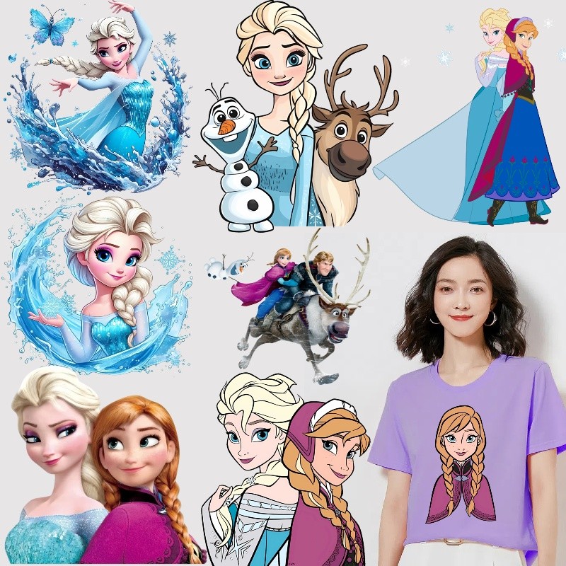 Frozen Decorative Stickers Elsa Heat Transfer Stickers Washable ...