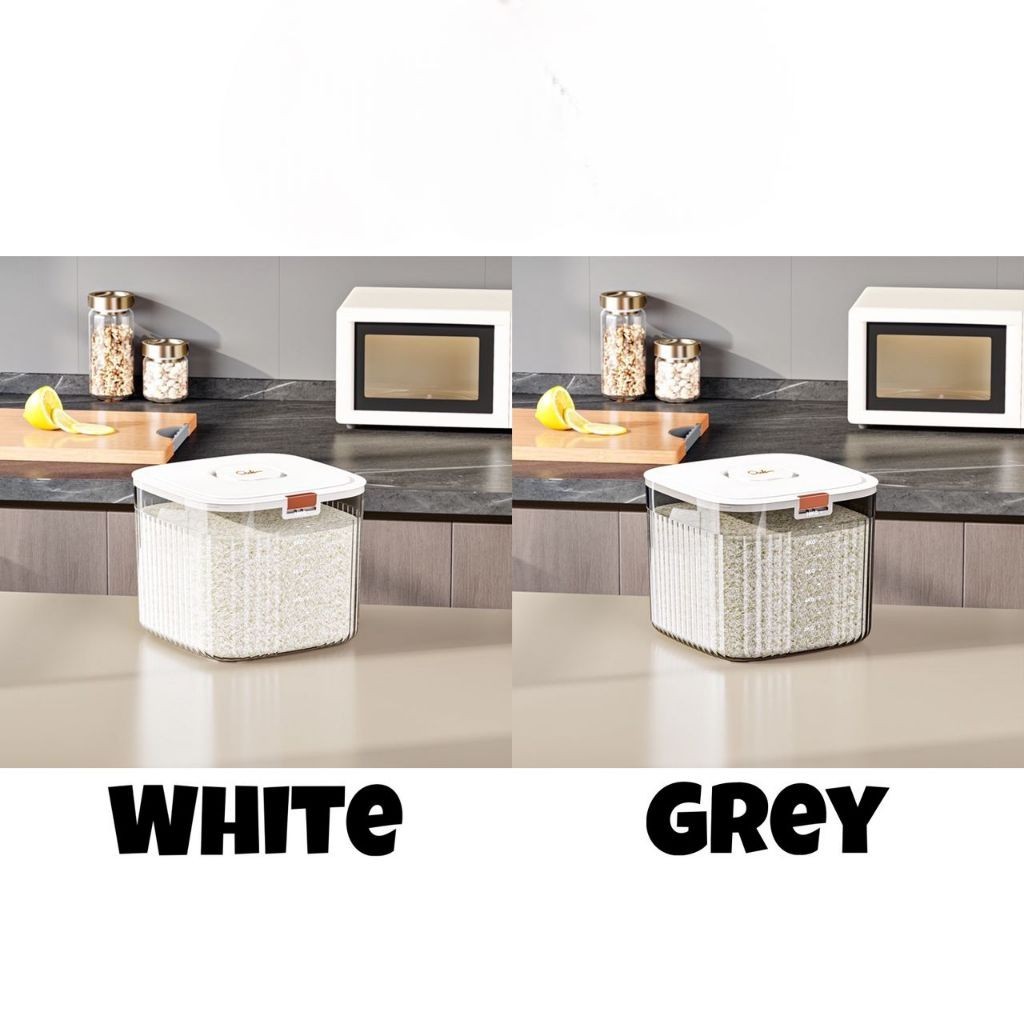 NEW UPGRADED 5/10 KG Kitchen Rice Storage Box Grains Bucket Moisture ...