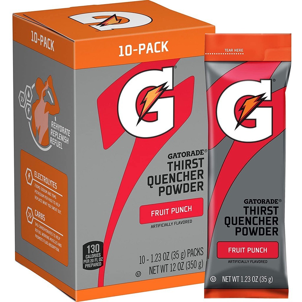 Gatorade Thirst Quencher Powder, Orange/Fruit Punch, 1.23oz Packets ...