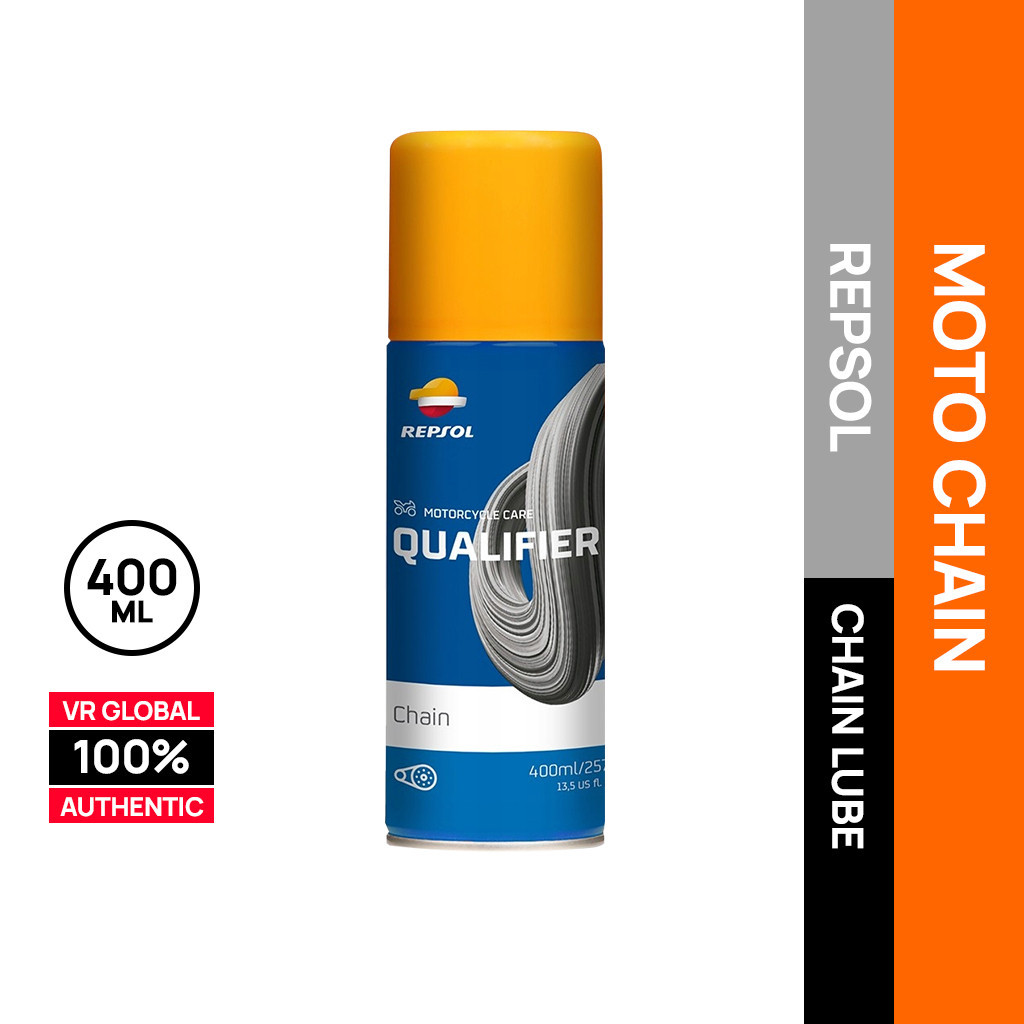REPSOL MOTORCYCLE QUALIFIER CHAIN LUBE 400ML MINYAK CHAIN LUBE MOTOR