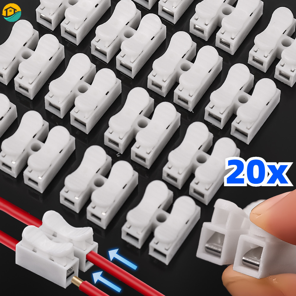 20Pcs CH2 Quick Splice Lock Wire Connectors 2 Pins Electrical Cable ...