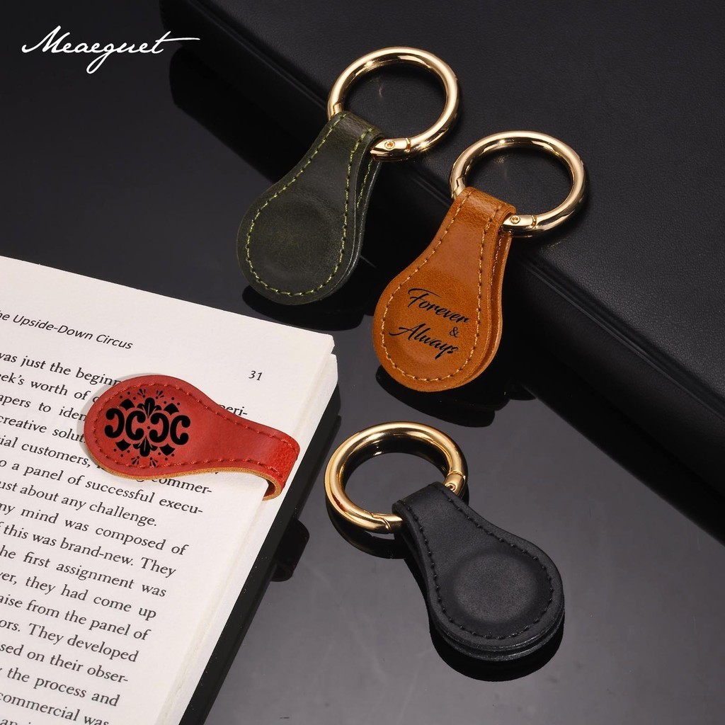 Meaeguet 8Pcs Personalized Leather Magnetic Bookmark with Ring Portable ...