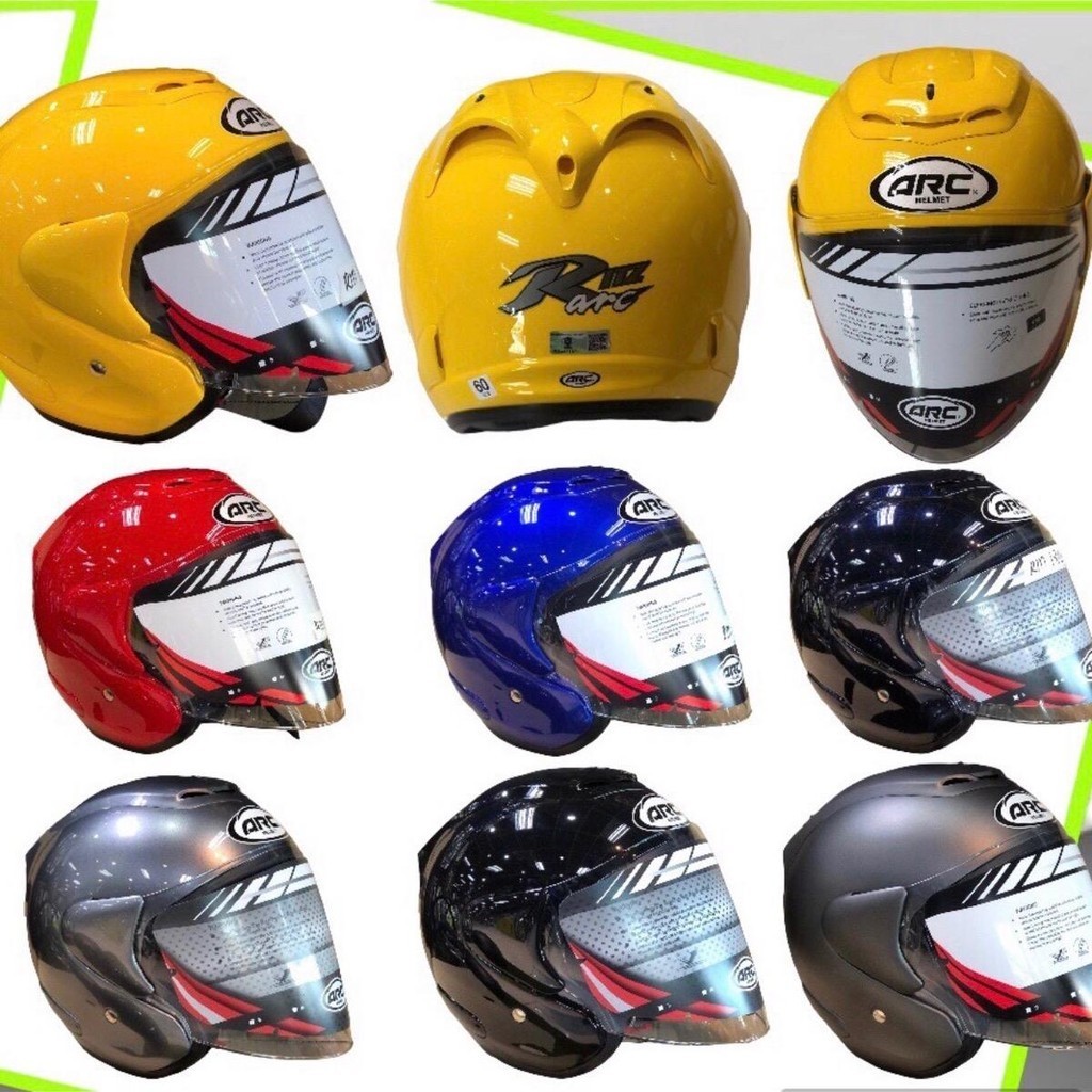ARC RITZ HELMET L XXL TOPI YELLOW RED BLUE MATT GREY BLACK MALIBU GREY ...
