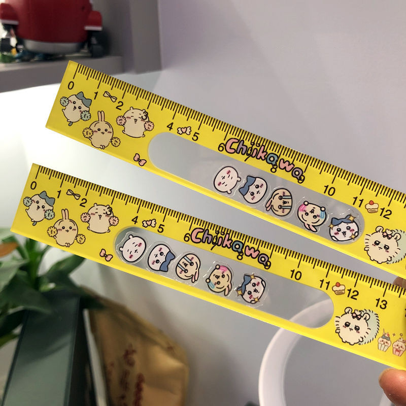 Chiikawa Rocker Shaker Ruler Student Straightedge 15cm Drawing Acrylic ...