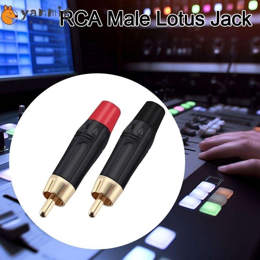 Yanmig Rca Male Lotus Jack Adapter Connectors Rca Audio Video Plug Connector Plating 6976