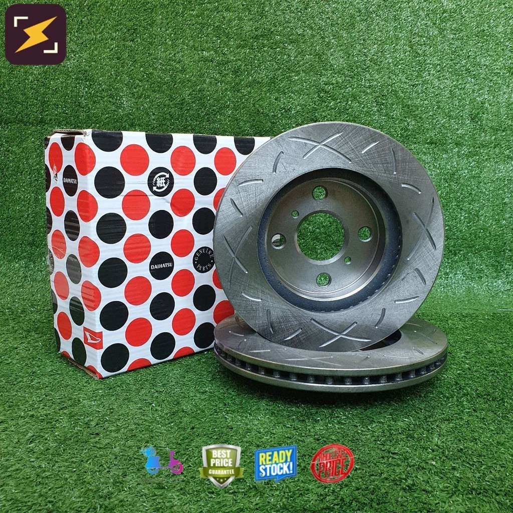 DAIHATSU DRILLED SPORT DISC ROTOR SET FOR PERODUA MYVI 2005-2017/ BEZZA ...