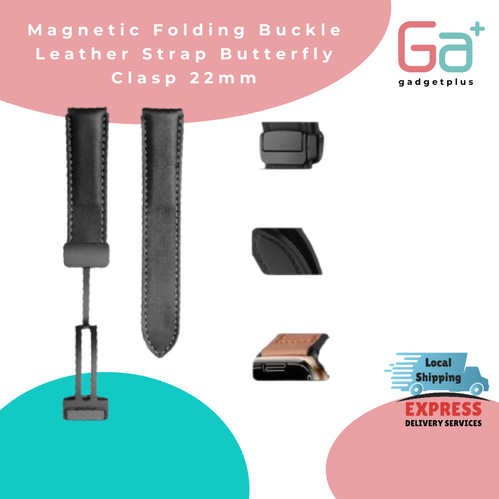 Folding Buckle Leather Strap Butterfly Clasp 22mm Shopee