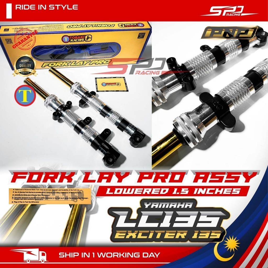 LC 135 5s Fork Lay Pro Assy I Lowered 1.5 Inches I Batang Gold I TOBAKI ...