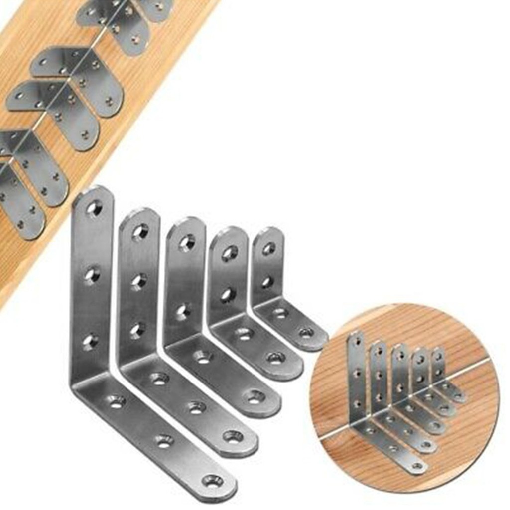 【ELECT】4pc Stainless Steel Corner Braces Brackets Right Angle L-Shape ...