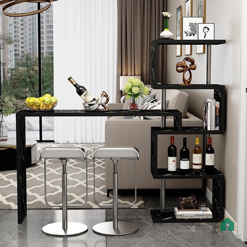 L shape Home Bar Table Small Living Room Partition Cabinet Entrance ...