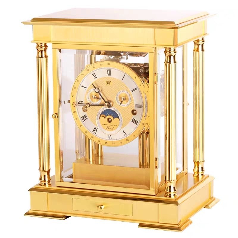 Overlord Mechanical Desk Clock All Brass Desk Clock Living Room Antique ...