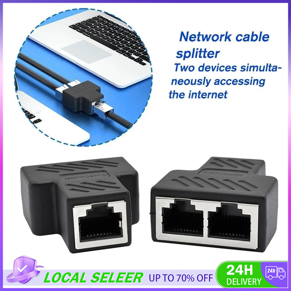 5PCS RJ45 Splitter Adapter 1 To 2 Ways LAN Ethernet Network Cable ...