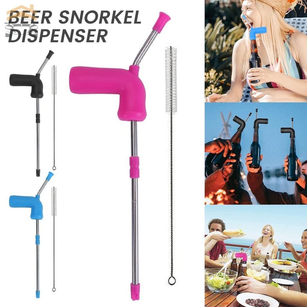Beer Snorkel Beer Funnel with Valve Bong Dispenser Party Straw with ...