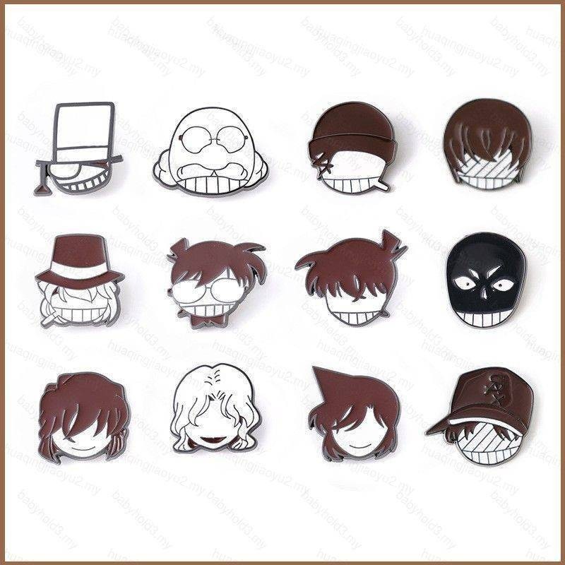 Detective Conan Enamel Brooch Badges Anime Cute Lapel Pins Ran Kaito ...