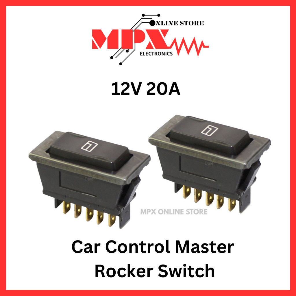 SW-ASW02D 5 Pins Car Window Switch Car Control Master Rocker Switch ...