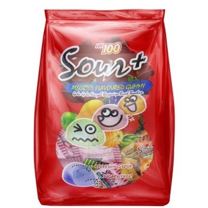 Lot 100 Sour Plus Gummy Chewy Candy Mixed Fruit / Gula Masam Kunyah Buah-buahan Campur 酸甜果汁软糖 ...