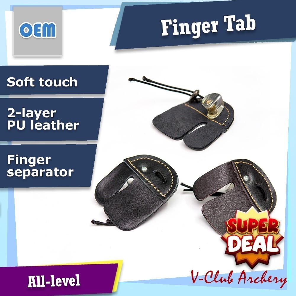 V Club Archery Dual Layer Finger Tab With Plastic Fingers Separator ...