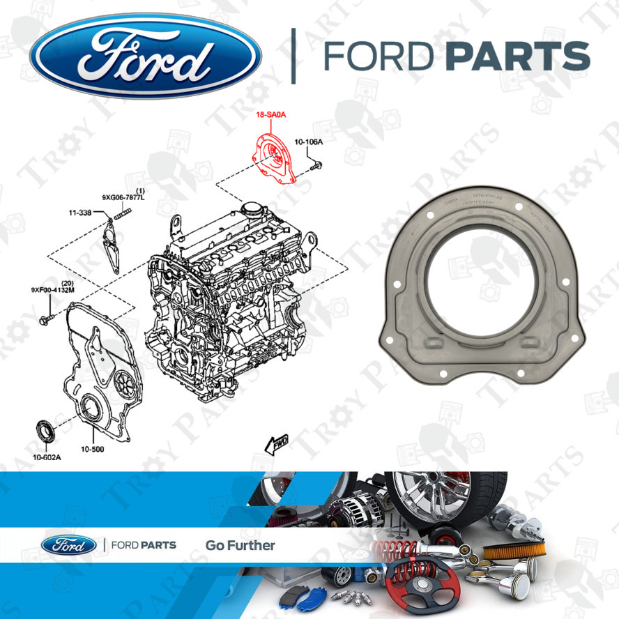 Original Ford Mazda Rear Crankshaft Flywheel Oil Seal Ranger T6 T7 T8 ...