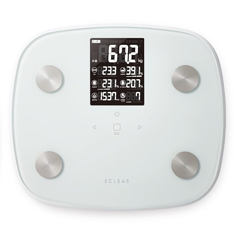 Clear Body Composition Scale with Backlight, Measures Weight