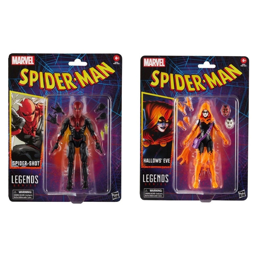 Marvel Legends 6” Spiderman Retro Spider-Shot & Hallows’ Eve Action ...