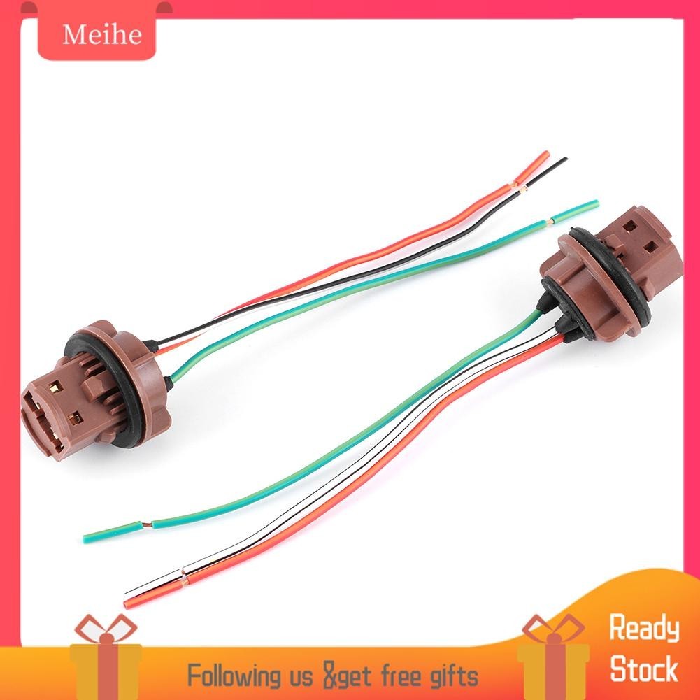 Meihe 2pcs Car Brake Lights Running Lamp Wiring Harness Socket Plug for