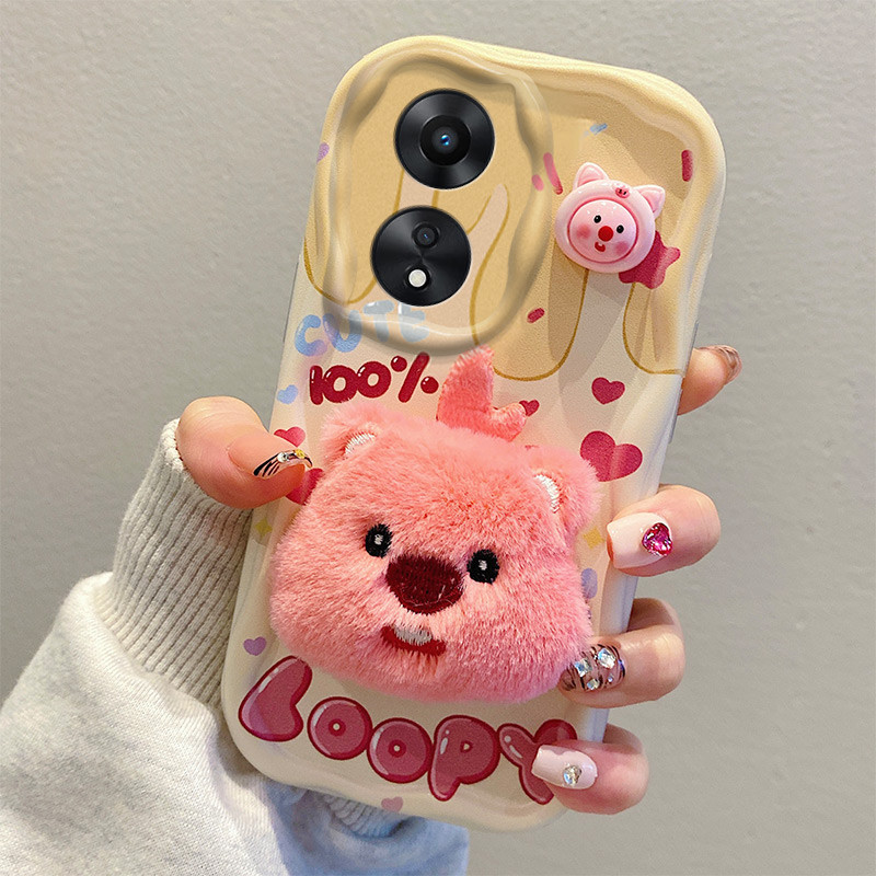 casing oppo a78 Plush three-dimensional cartoon doll phone case for ...