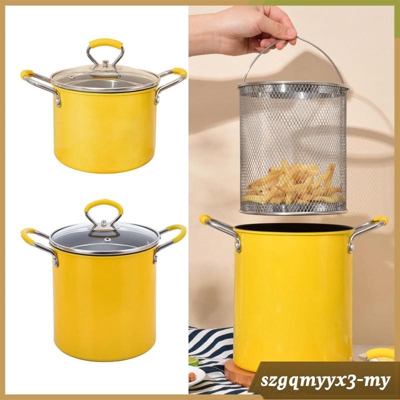 [ Deep Fryer Pot Small Deep Fryer Pot with Basket Oil Saving Non ...