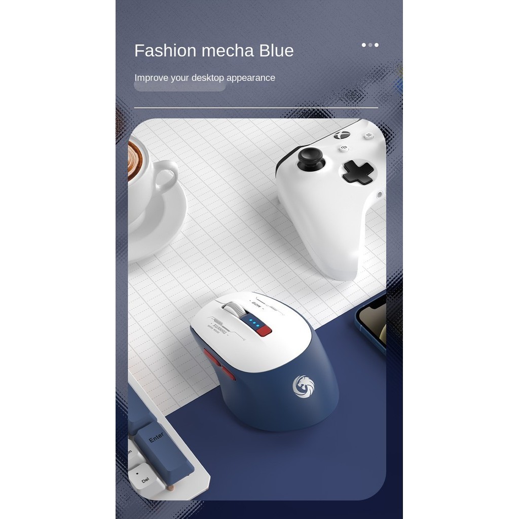 Bluetooth Three-mode Mouse with Power Display Rechargeable Computer ...