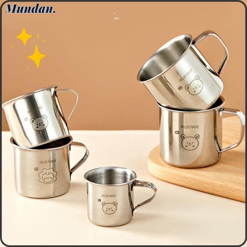 MUNDAN Tea Milk Cup, with Handle Outdoor Picnic Kid Water Cup, 304 ...