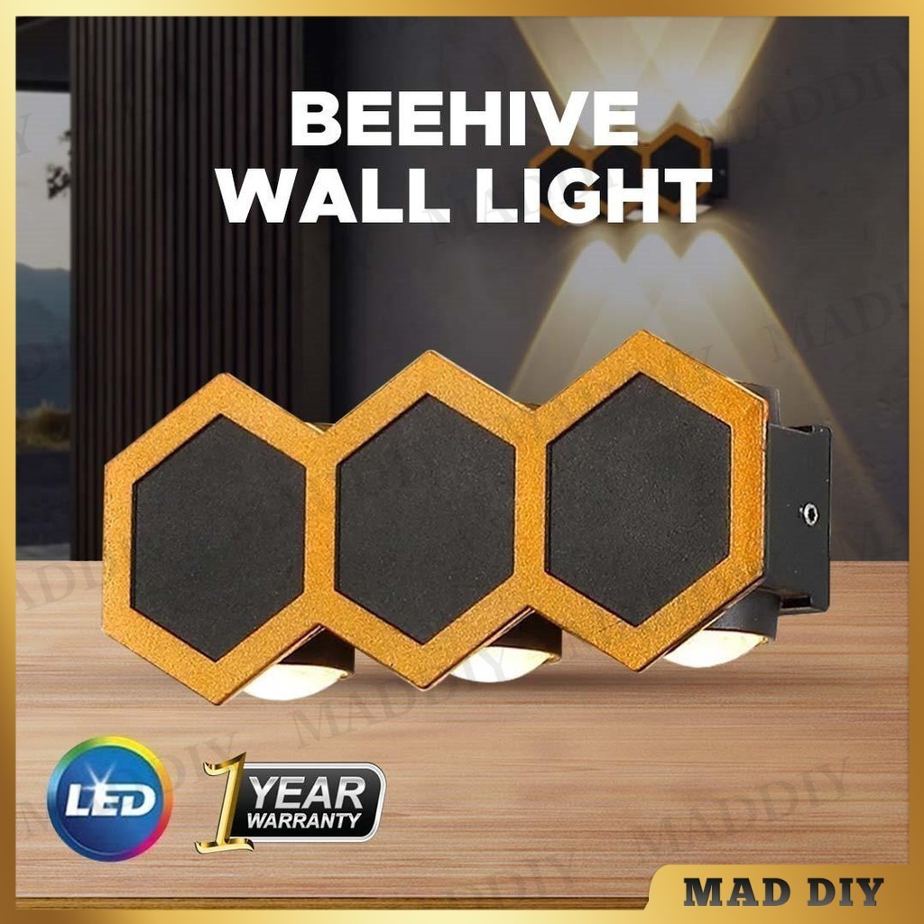 BEEHIVE LED WALL LIGHT 3W 6W MODERN DECORATIVE LED WALL LAMP LAMPU ...