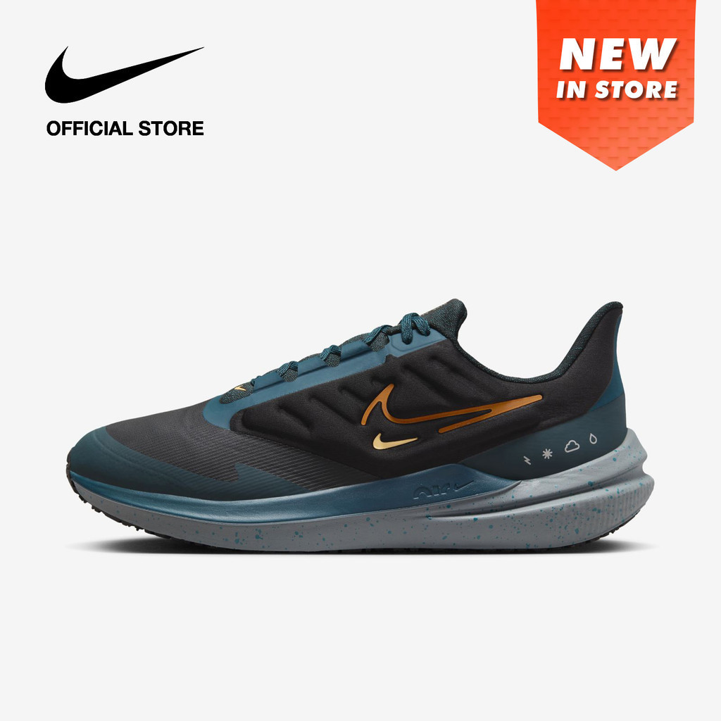 Nike Men's Winflo 9 Shield Weatherized Road Running Shoes - Black ...