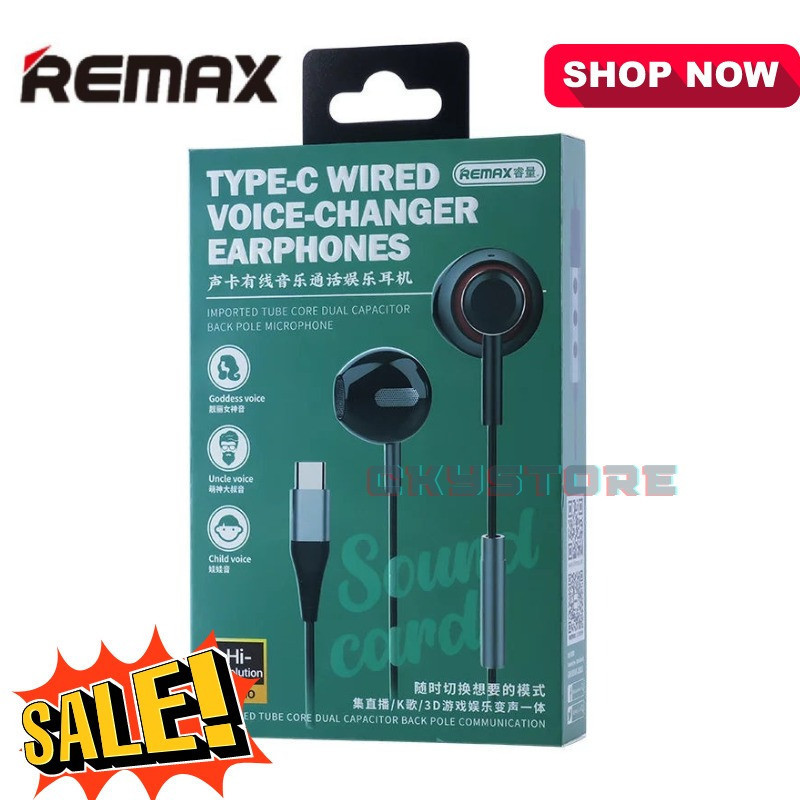 REMAX RM-635A Type C Wired Voice Changer Earphones Hi Resolution Audio ...