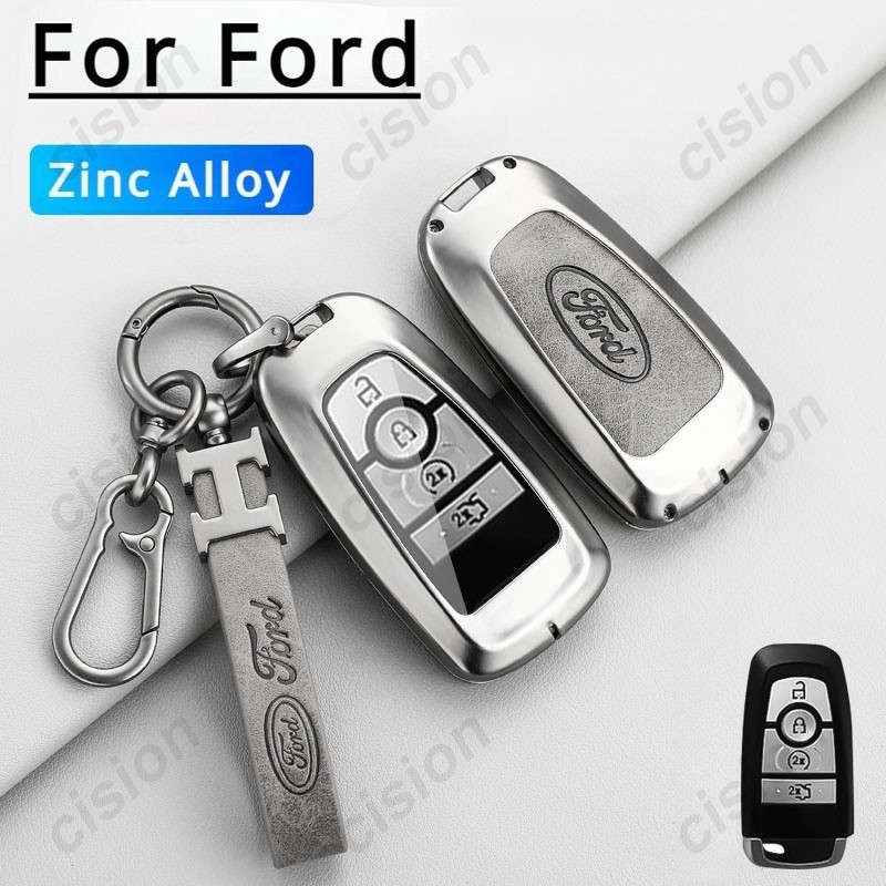 Retro Genuine Leather Smart Zinc Alloy Car Key Fob Cover Case Remote ...