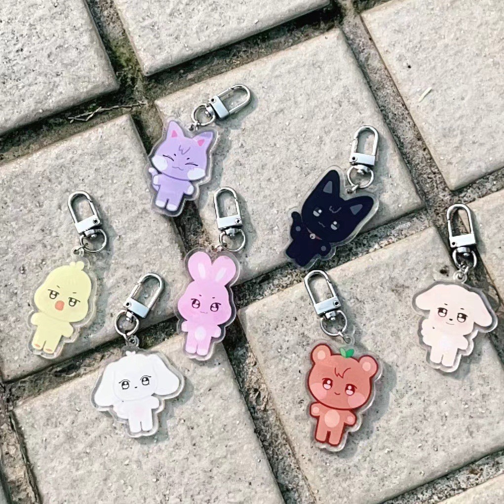Kpop Idol ATEEZ Keyring Aniteez Acrylic Double-sided Sandwich Keychain ...
