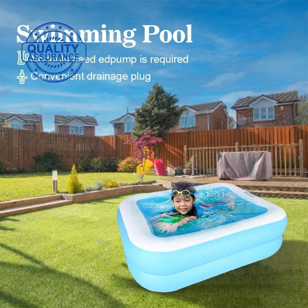 Inflatable Pond Inflatable Swimming Pool For Baby Adult Home 2 Layers ...