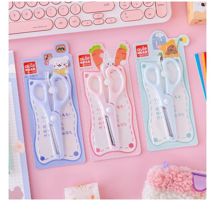 Elastic Safe Scissors Stationery Safety Student Home Hand-Cut Stainless ...