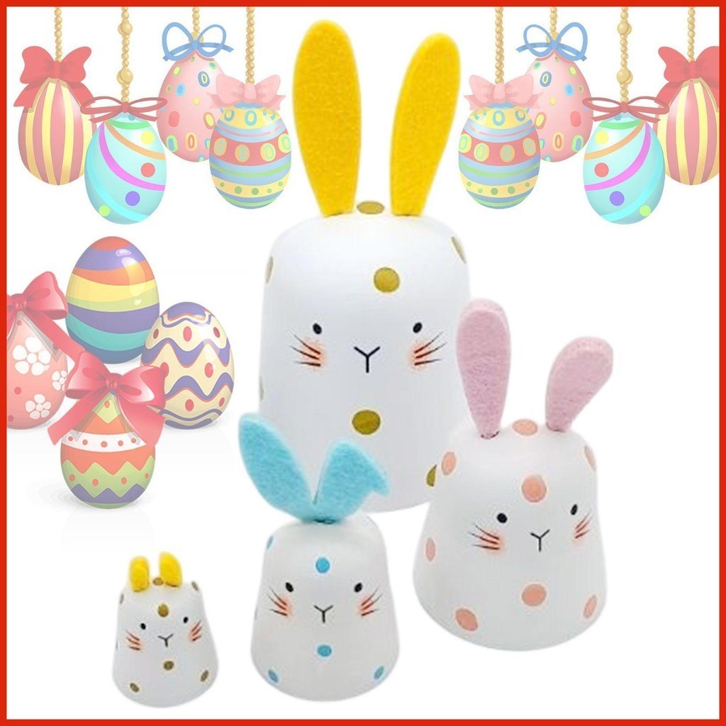 Easter Bunny Nesting Dolls Russian Matryoshka Wood Stacking Nested Set