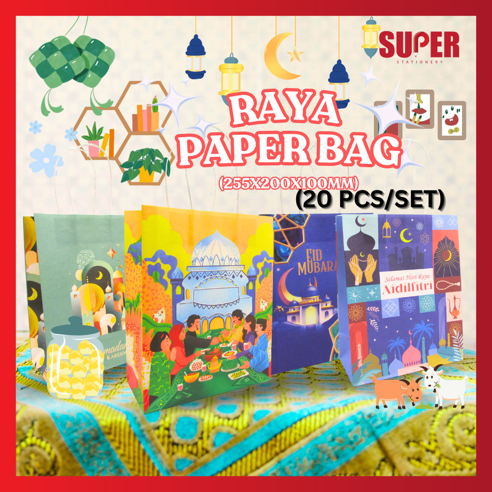 [Super Stationery] 20pcs/10 pcs Raya Paper Bag Doorgift Goodies Bag ...